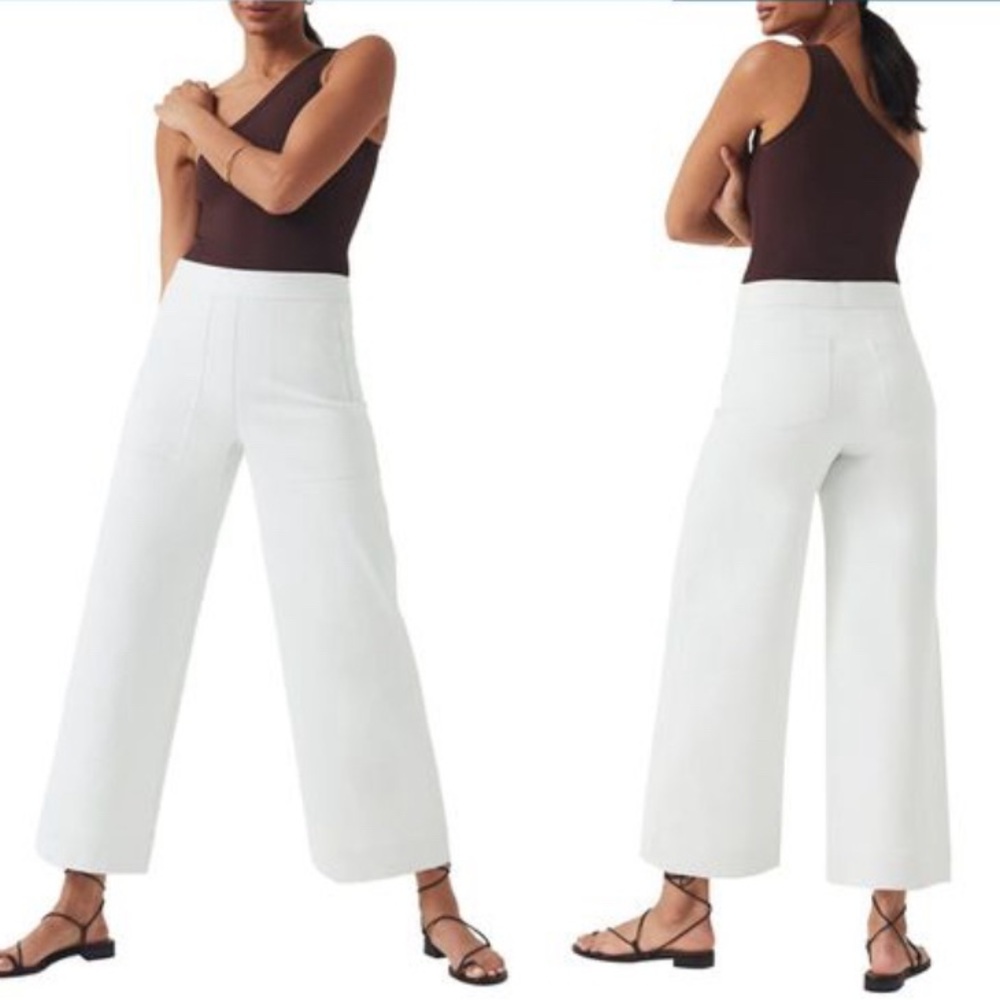 New Spanx White Cropped Wide Leg Pants